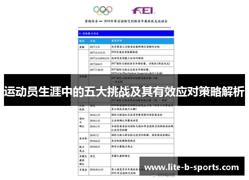 运动员生涯中的五大挑战及其有效应对策略解析